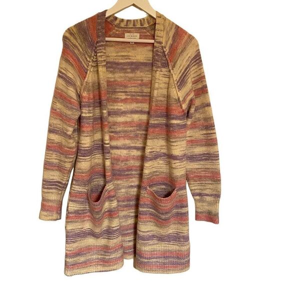 Lucky Brand medium space dye color cardigan pockets - Picture 1 of 8